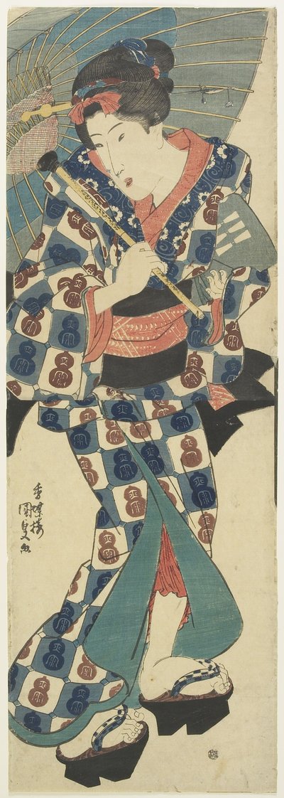 Young Girl with Umbrella, c. 1830-1844 by Utagawa Kunisada